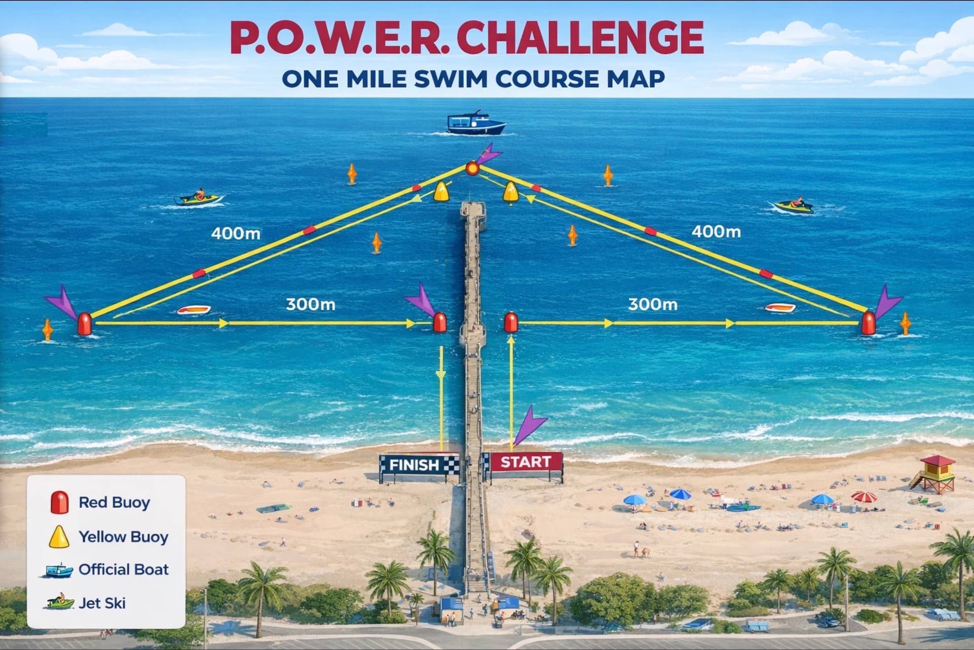 1.5 KM Pompano Mile Course Map