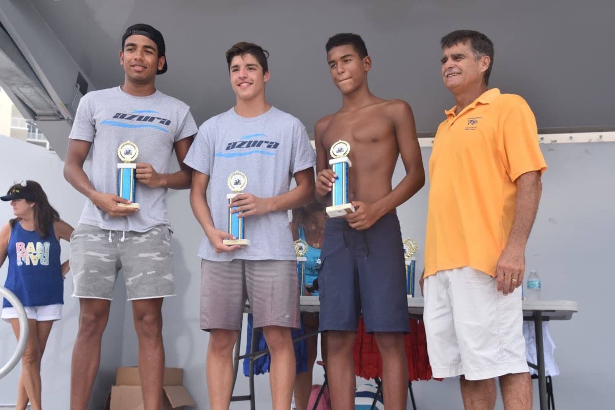 Trophy winners with event director